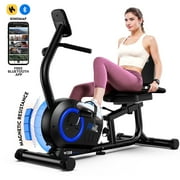 Pooboo Recumbent Exercise Bikes Sit Down Stationary Bicycle Magnetic Resistance Indoor Cycling Bike 380lbs Capacity